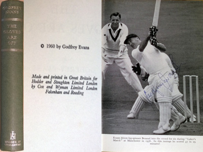 Godfrey-Evans-signed-autobiography-book-the-gloves-are-off-kent-cricket-1960