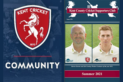 Kent Cricket Community Trust logo Supporters Club magazine
