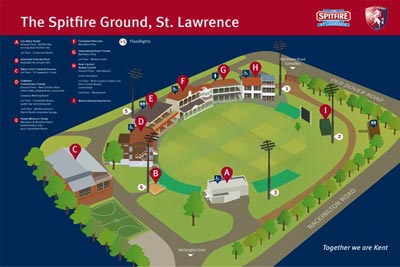 spitfire ground map kent cricket kcht